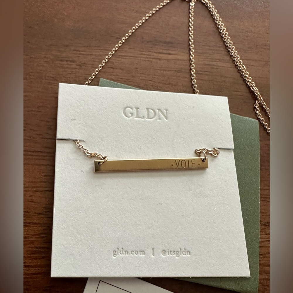 GLDN 14K solid bar necklace